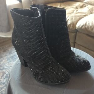 Juicy Couture Glittering Black Ankle Boots
